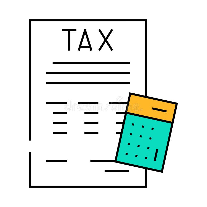 Tax compliance business process icon color illustration vector illustration