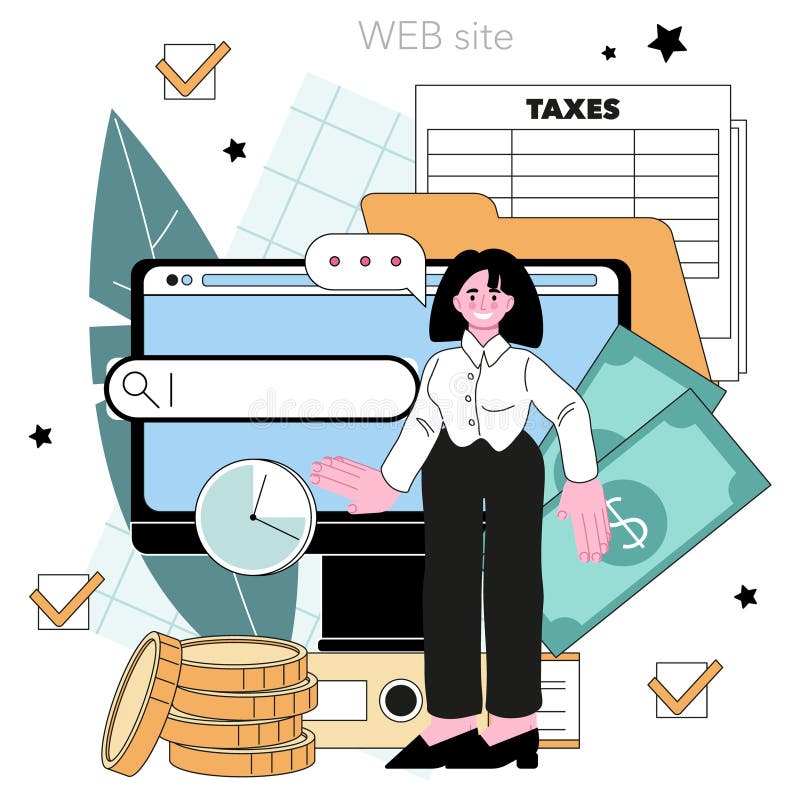 Tax Consultant Online Service or Platform. Accounting Help and Tax