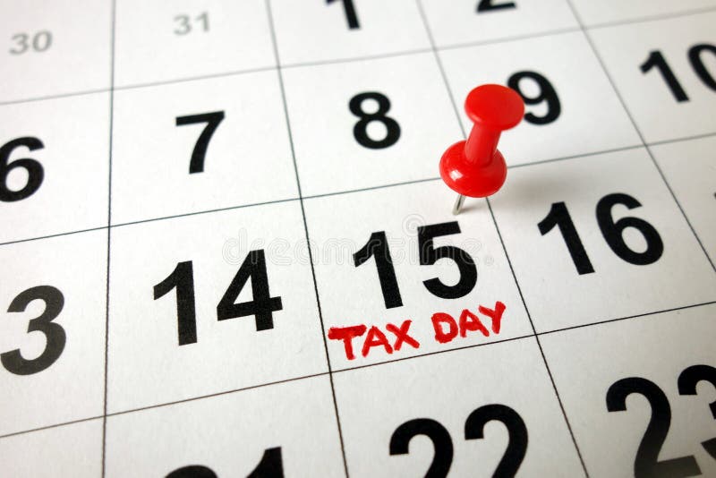 Tax day marked on calendar stock image. Image of concept 170633513