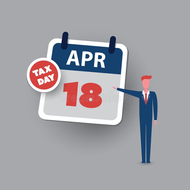 Tax Day Reminder Concept Calendar Design Template USA Tax Deadline