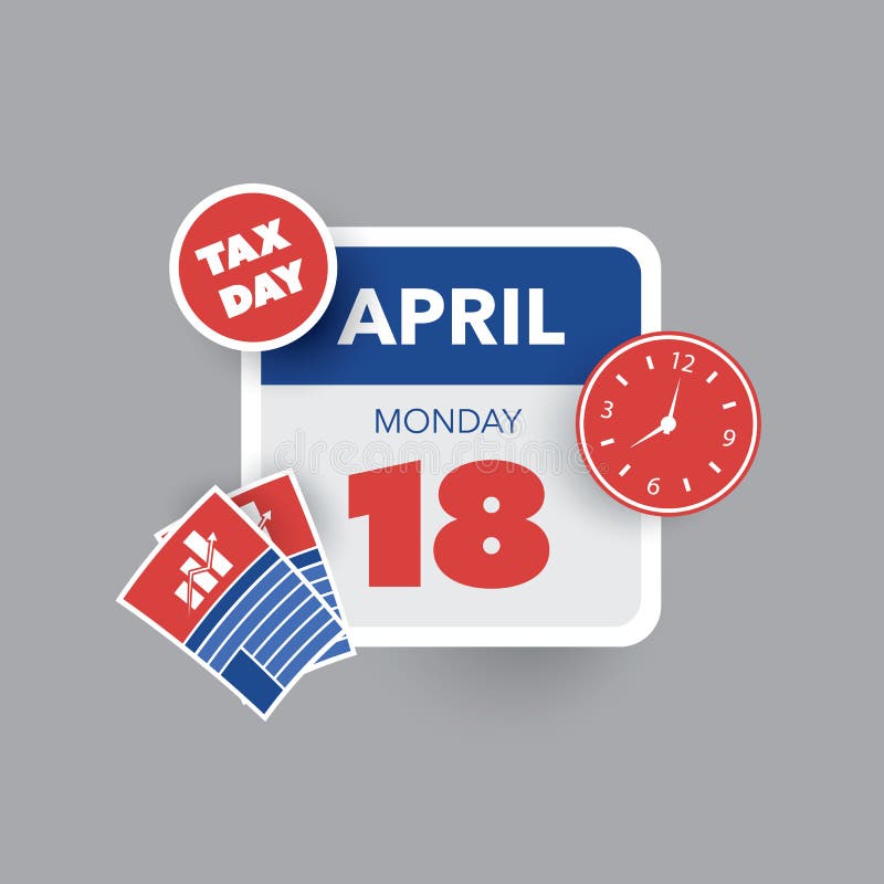 Tax Day Reminder Concept Calendar Design Template USA Tax Deadline