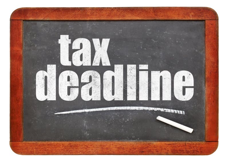 Tax Deadline Blackboard Sign Stock Image Image Of Chalk