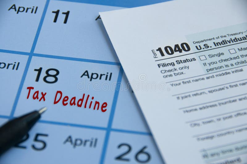 Tax Deadline Text on April Calendar Tax Submission Due Date Editorial
