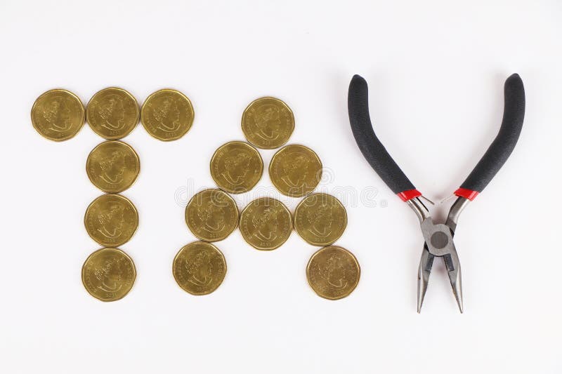 Tax deduction concept. stock images