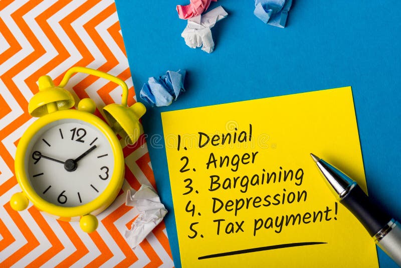 Tax payment and Tax time - Notification of the need to file tax return forms, April 15th - tax day 2020 stock images