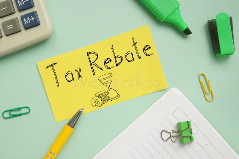 tax-rebate-is-shown-on-the-photo-using-the-text-stock-photo-image-of