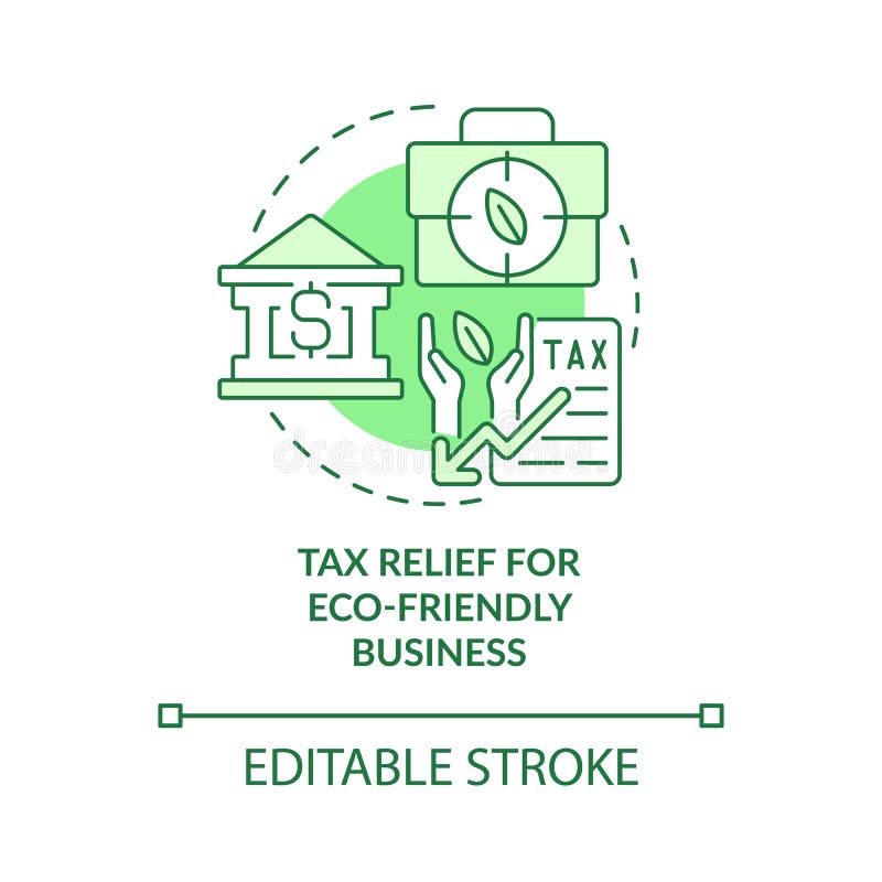 tax-relief-for-eco-friendly-green-concept-icon-stock-vector