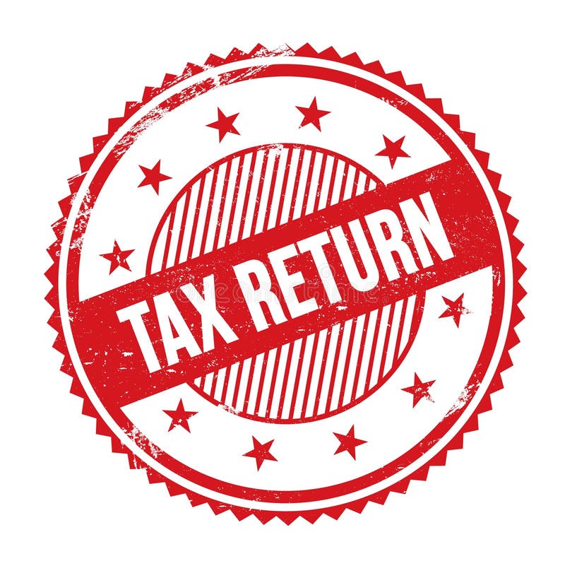 TAX RETURN Text Written on Red Grungy Round Stamp Stock Illustration