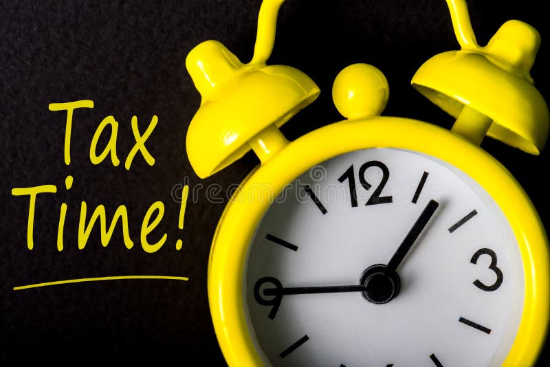 Tax time - Notification of the need to file tax returns, message for accountant - fill in tax form stock photos