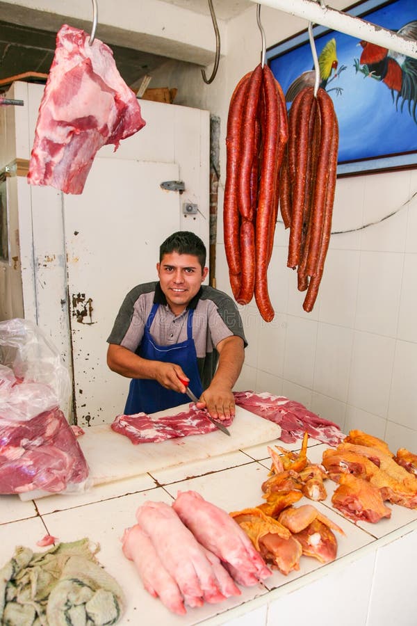 Vendor selling fresh meet in a local shop of Taxco De Alarcon, stock images Vendor selling fresh meet in a local shop of Taxco De Alarcon, stock images