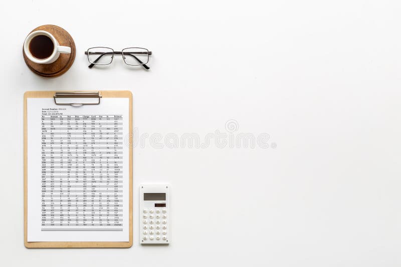 Taxes Accounting on Office Table with Calculator,top View Stock Image