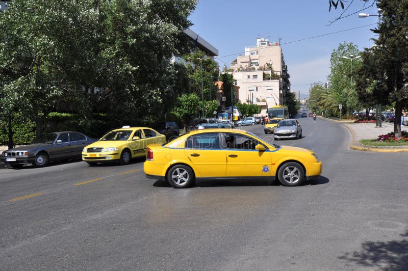 Taxi Sign In Greek Stock Photo Image Of Greece Transport 1445