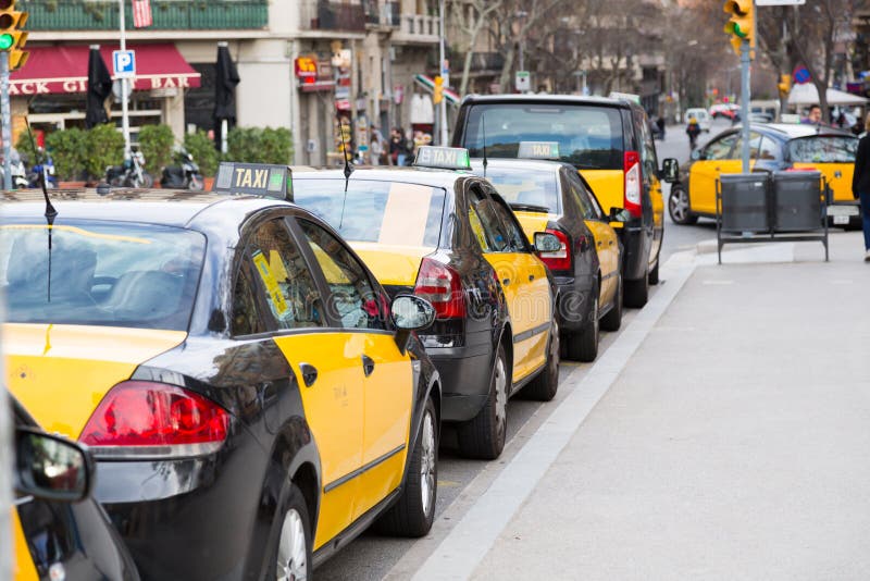 Taxi Barcelona stock image. Image of famous, vehicle - 37899847