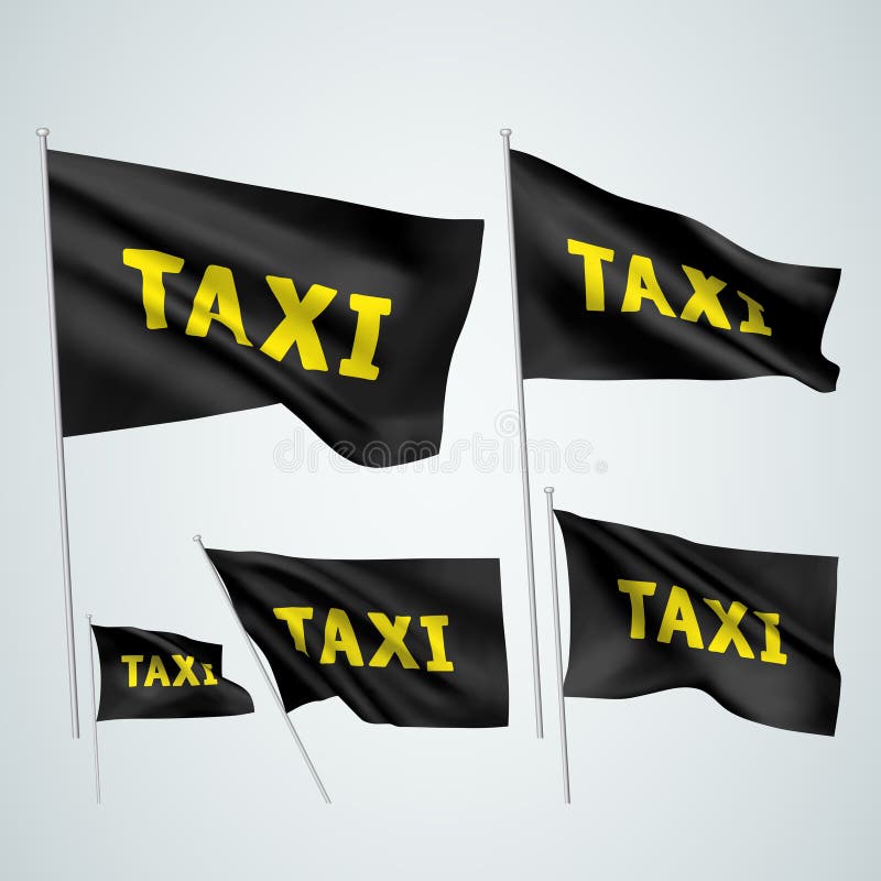Taxi black vector flags stock vector. Illustration of flag 81544517