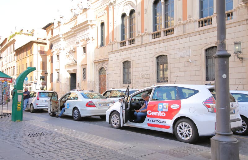 Taxi on the street of Rome editorial image. Image of travel 52512020