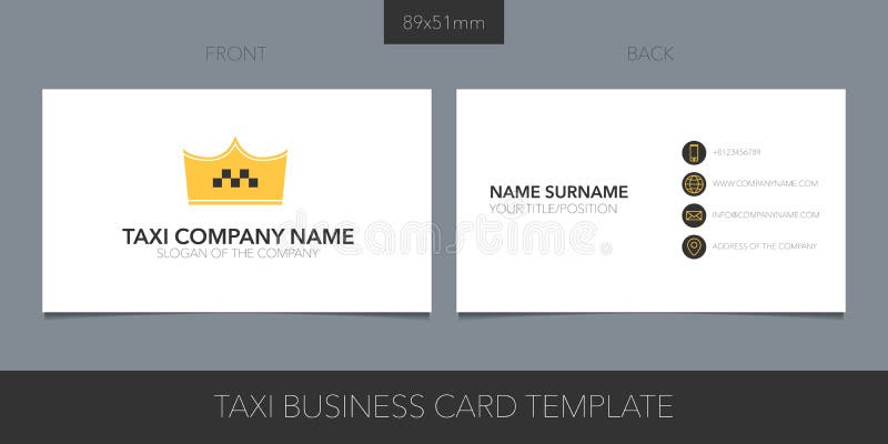 Taxi, cab vector layout of business card with logo, icon and template corporate details vector illustration Taxi, cab vector layout of business card with logo, icon and template corporate details vector illustration