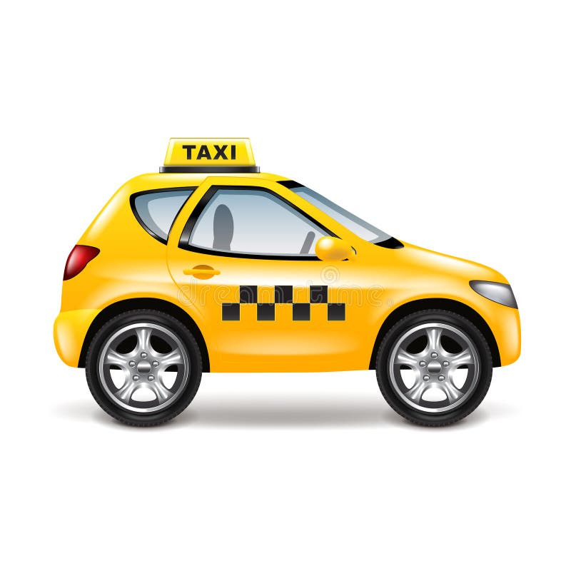 Taxi car on white vector stock vector. Illustration of motor - 65929551