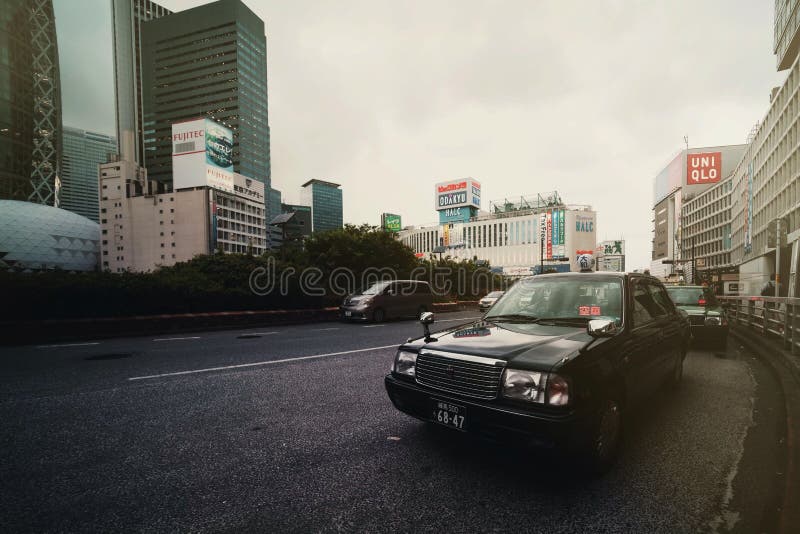 Taxi en Tokio foto de archivo Taxi en Tokio foto de archivo