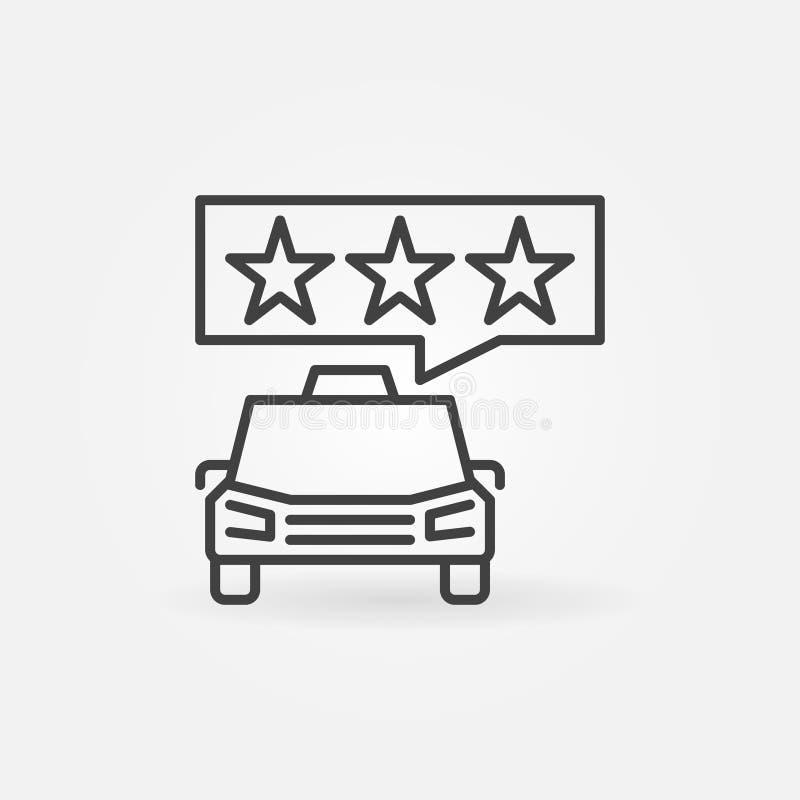 Taxi and Speech bubble with Stars vector concept linear icon royalty free illustration