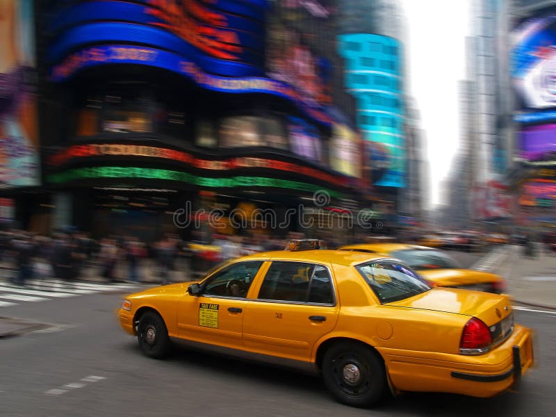 Taxi in times square stock photography