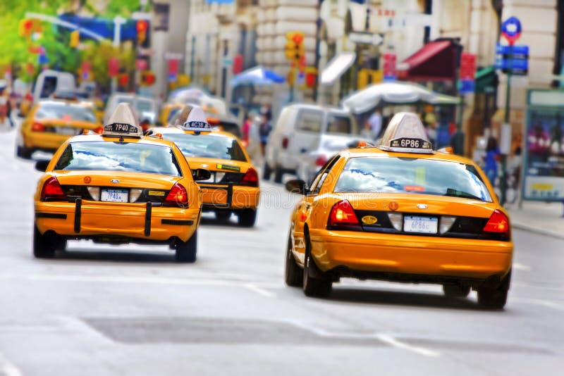 Taxies in Manhattan stock photography