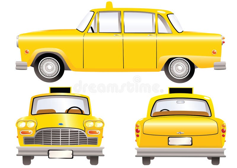 Taxis de taxi jaunes illustration libre de droits Taxis de taxi jaunes illustration libre de droits