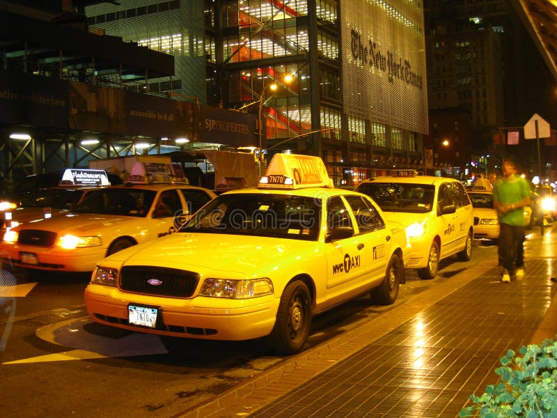 Taxis outside the New York Times Building