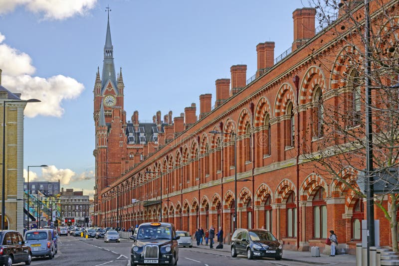 Taxis outside st pancras station, london