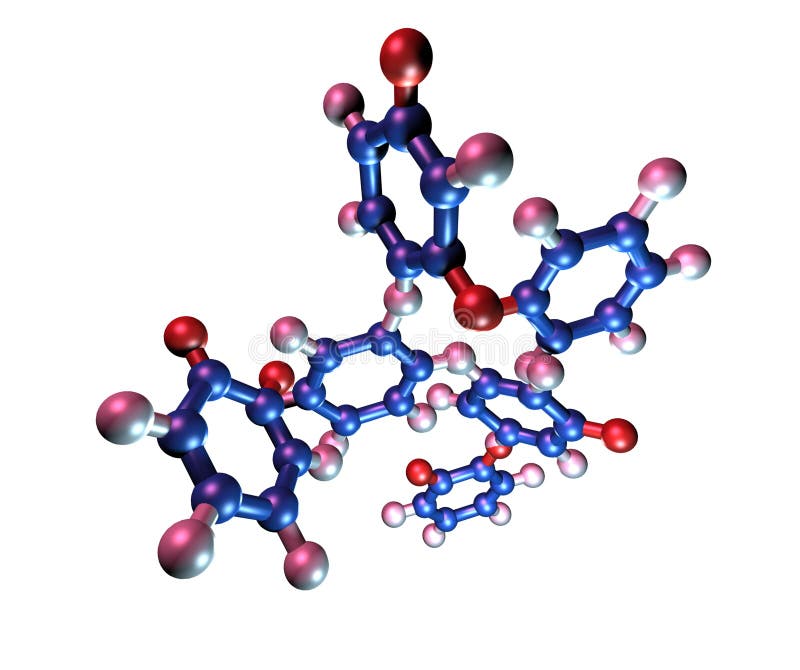 Taxol chemotherapy drug molecule royalty free illustration