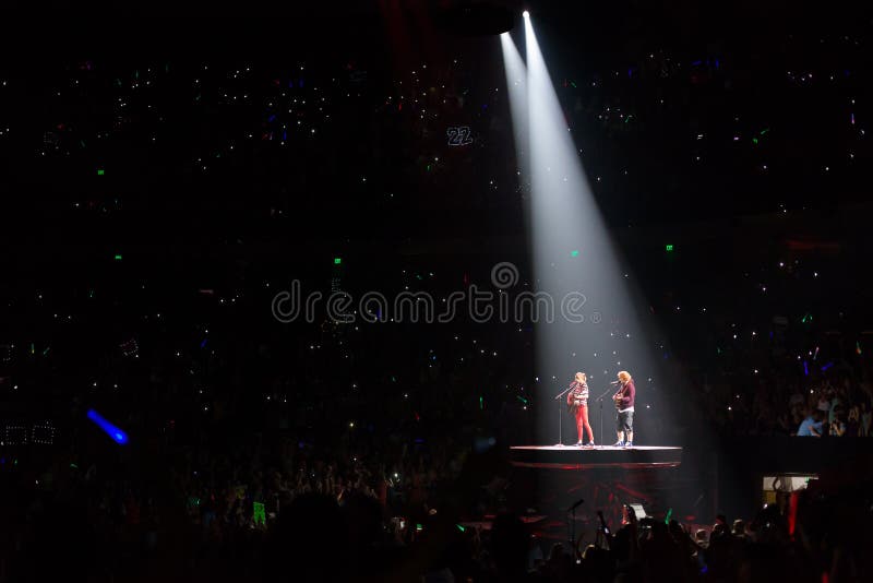 Taylor Swift and Ed Sheeran in concert