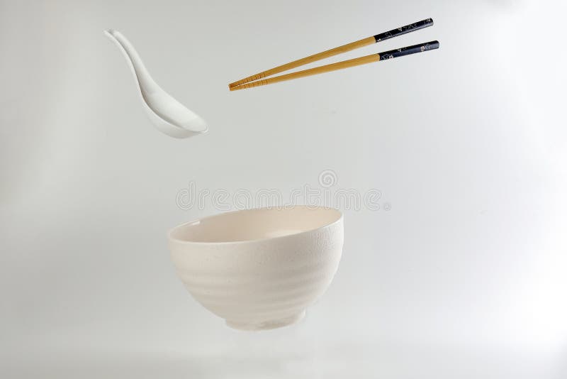Blanco Porcelana Oriental Sopa Cuchara 