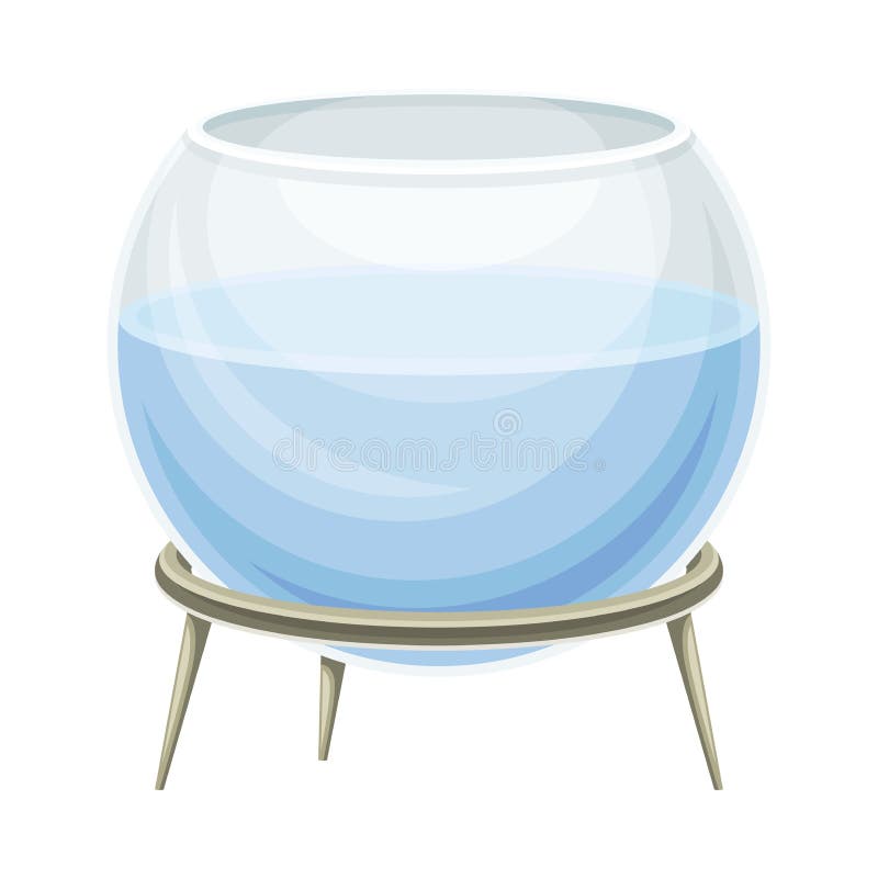 Tazón Vacío Con Agua. Ilustración Vectorial Del Acuario De Vidrio  Transparente Ilustración del Vector - Ilustración de acuario, doméstico:  231512604