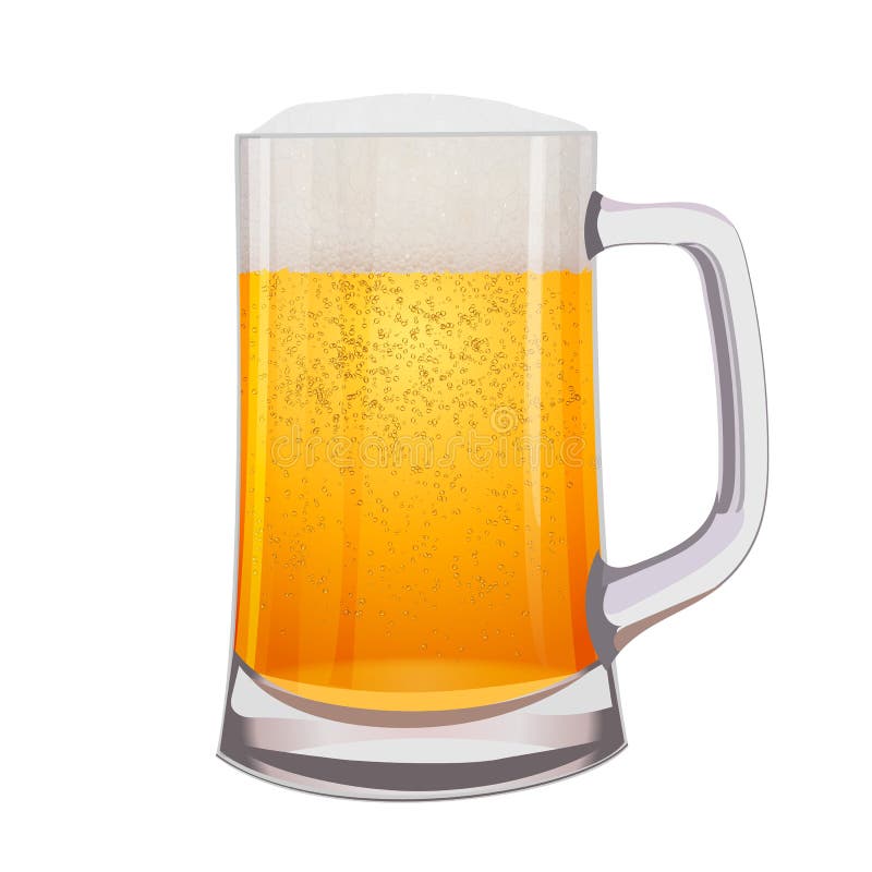 Excellent Isolated mug of beer on white. Vector illustration. Excellent Isolated mug of beer on white. Vector illustration