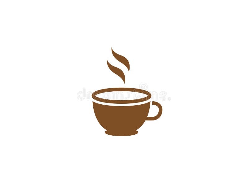Taza caliente de caffee un café para el logotipo ilustración del vector Taza caliente de caffee un café para el logotipo ilustración del vector