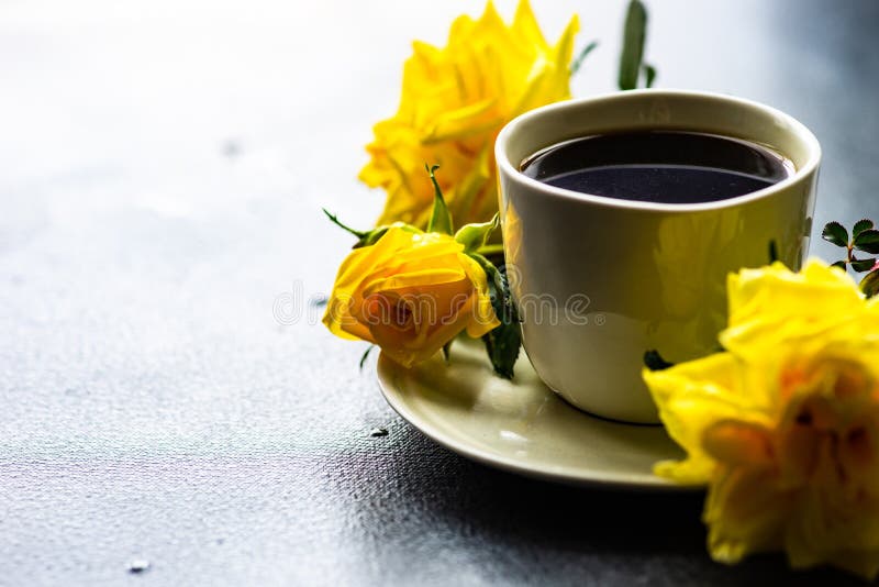 Tetera Con Taza De Galletas De Té De Manzanilla Natural Y Flores En Una  Mesa Rosa Cerca De La Pared Amarilla Fotos, retratos, imágenes y fotografía  de archivo libres de derecho. Image