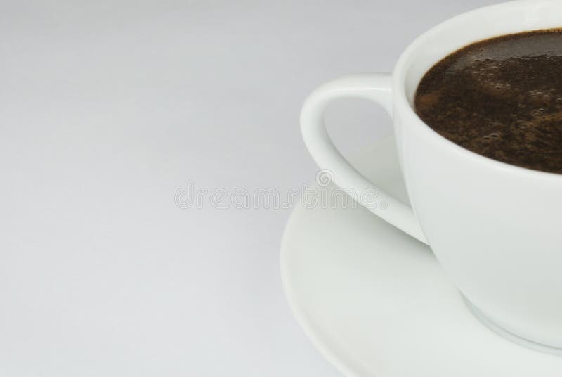 Empty coffee cup on white table. Empty coffee cup on white table