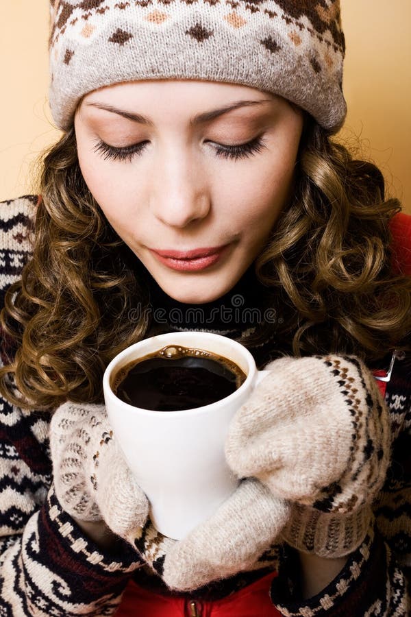 Portrait of beautiful girl with cup of coffee. Portrait of beautiful girl with cup of coffee