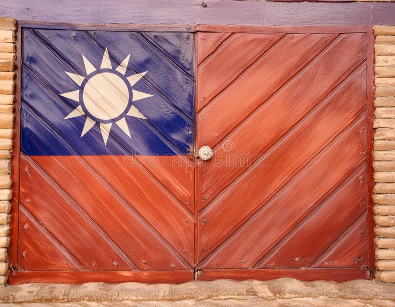 Taiwan Flag. The national flag of Taiwan. Ai generated image. Taiwan Flag. The national flag of Taiwan. Ai generated image