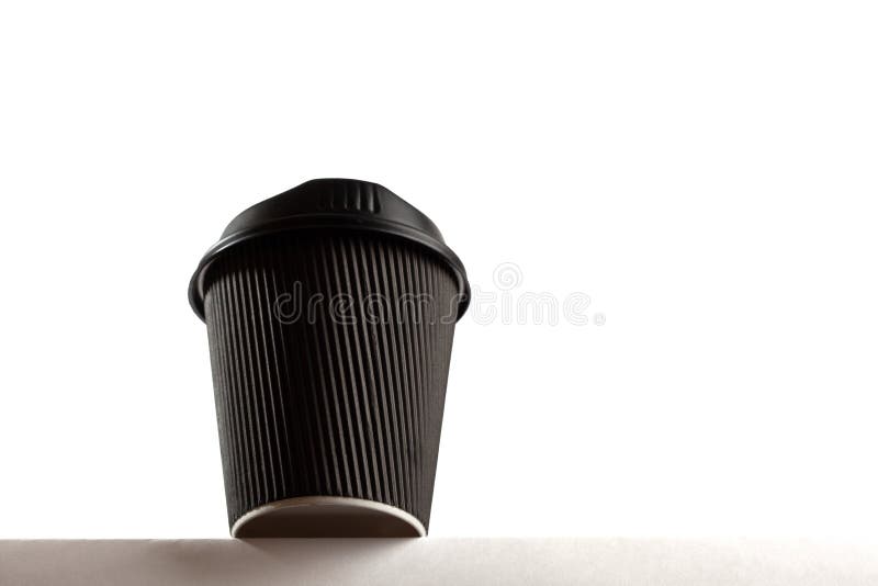 Taza de café plástica negra imagenes de archivo Taza de café plástica negra imagenes de archivo