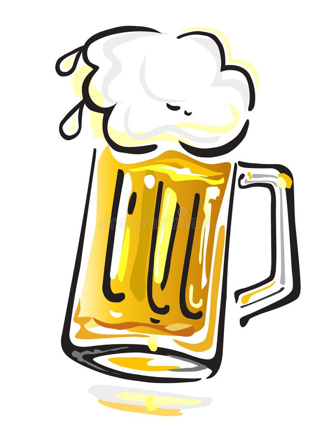 Taza de cerveza ilustración del vector. Ilustración de alcohol - 9576450