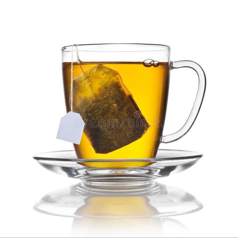 Taza de la bolsita de té aislada