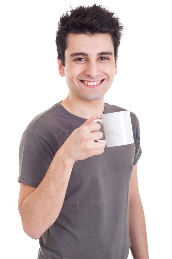Taza de la explotación agrícola del hombre imagen de archivo libre de regalías Taza de la explotación agrícola del hombre imagen de archivo libre de regalías