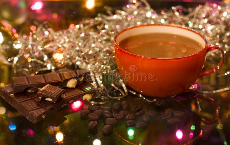 Taza De La Navidad (Año Nuevo) De Café Imagen de archivo