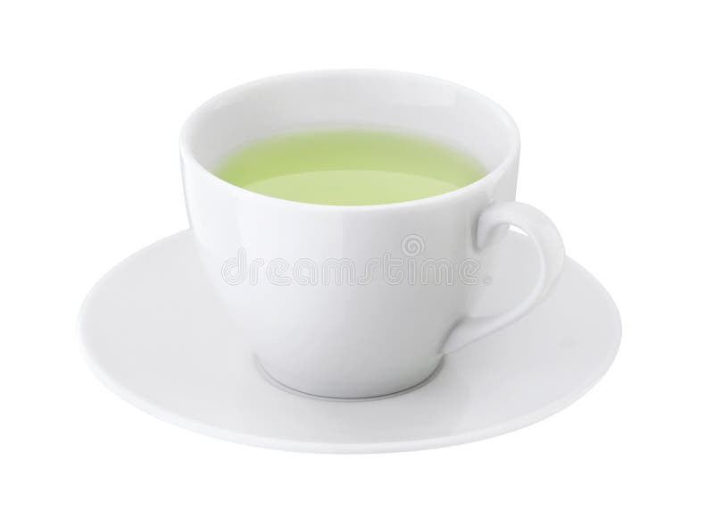 Cup of green tea on a white background. Cup of green tea on a white background