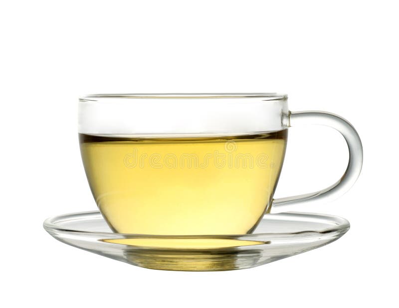 A cup of green tea isolated on a white background. A cup of green tea isolated on a white background