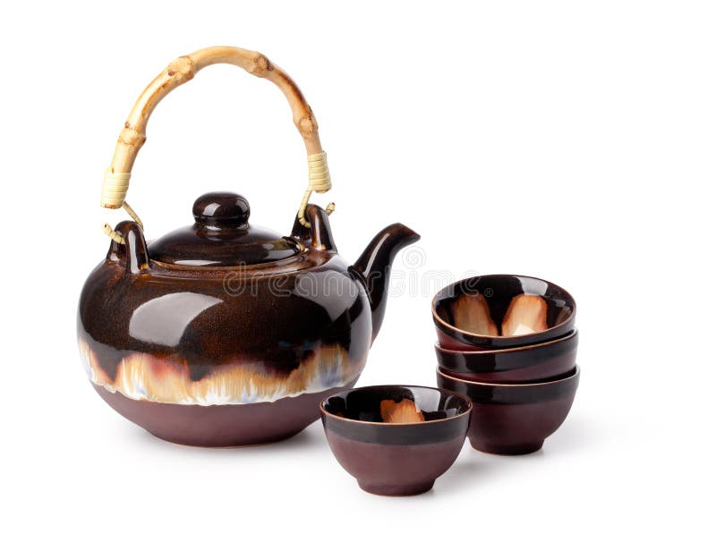 Taza de té y de tetera fotos de archivo libres de regalías