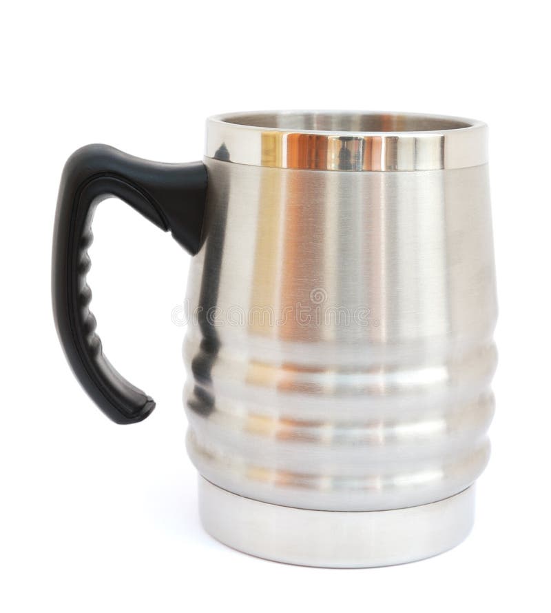 Taza del metal imagen de archivo. Imagen de bebida, desvanecimiento