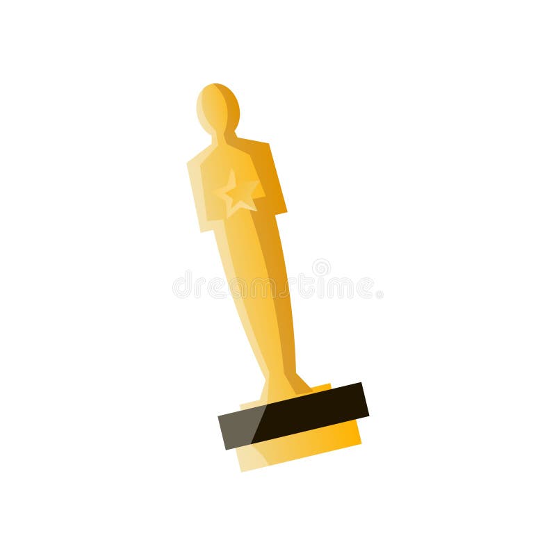 Taza del oro de Óscar para la producción moderna del cine o de la película ilustración del vector Taza del oro de Óscar para la producción moderna del cine o de la película ilustración del vector
