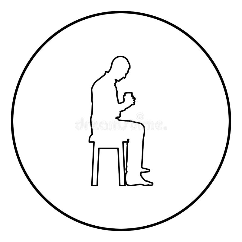 Tazza della tenuta dell'uomo ed esaminare i contenuti dentro mentre sedendosi sul concetto delle feci del nero calmo e domestico illustrazione vettoriale Tazza della tenuta dell'uomo ed esaminare i contenuti dentro mentre sedendosi sul concetto delle feci del nero calmo e domestico illustrazione vettoriale