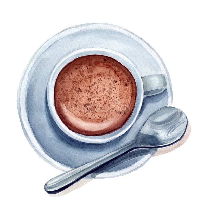 Tazza di caffè dell'acquerello illustrazione di stock Tazza di caffè dell'acquerello illustrazione di stock